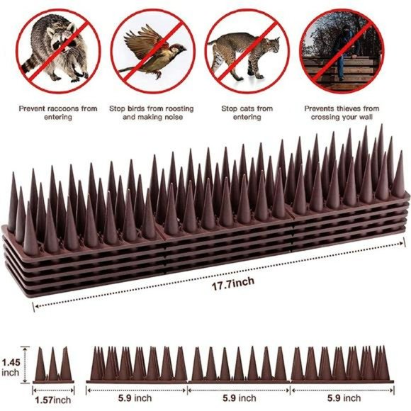 Defender Bird Spikes for Pigeon- 24pack [34FT], Brown, L17.7XW1.57XH1.42 In - Picture 3 of 7